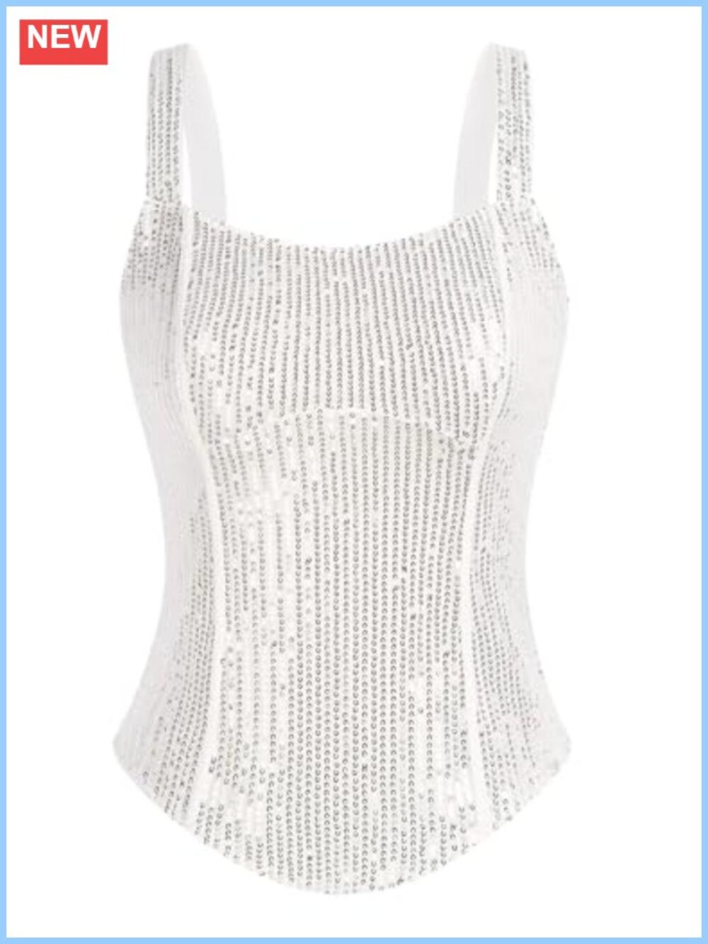 Sequin Bustier Corset Tank Top Sparkle Sleeveless Party Camisole